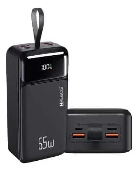 Power Bank Turbo 65w Hrebos 30000mah Com Display Digital Cor Preto