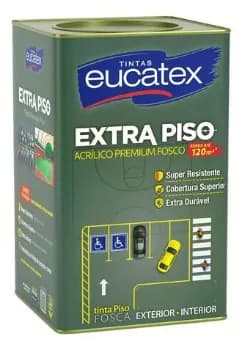 Tinta Eucatex Extra Piso Premium 18 Acabamento Fosco Cor Cinza Escuro | Lata 18 Litros