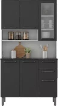 Cozinha Modulada Itatiaia Florença com Balcão 6 Portas 2 Gavetas Aço