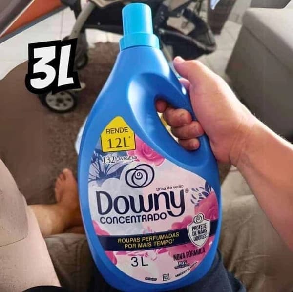 Downy Amaciante Concentrado Brisa de Verão 3L, Rende 12L, Perfume com Notas de Flores e Ar fresco