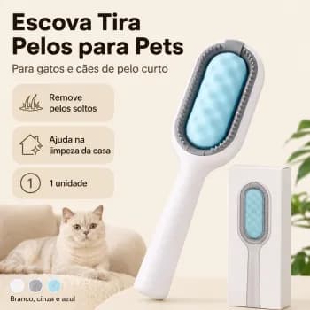 Escova Tira Pelos 3 em 1 para Pets de Pelo Curto, Gatos e Cães, Removedor de Pelos para Sofá e Roupas