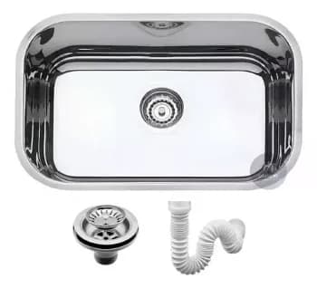 Cuba Pia N1-14 46x30x14cm Inox 430 Cozinha Válvula Sifão