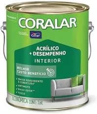 Tinta Fosco Acrílica Coralar Econômico 3,6l Branco Gelo