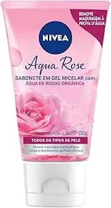 NIVEA Sabonete Facial em Gel Aqua Rose 150ml, Limpeza Profunda, Remove Maquiagem, Purifica e Refresca, Água de Rosas Orgânica, Todas as Peles