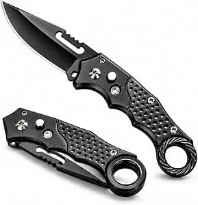 Canivete Tático 16cm Compacto Em Aço Inoxidável Dobrável Com Trava De Segurança Cabo Antiderrapante Para Camping Trilha Pesca E Uso Diário