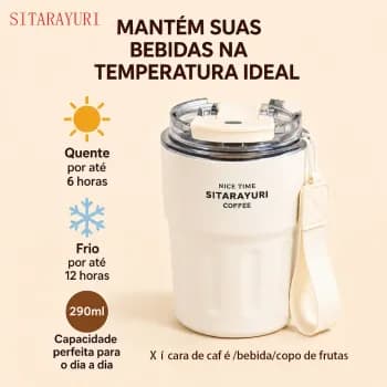 SITARAYURI Copo Térmico Mini De Café A Vácuo De Aço Inoxidável 290ML Adequado para uso diário no trabalho e em casa.