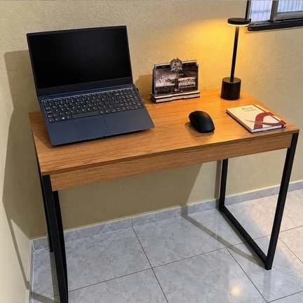Escrivaninha Industrial 90cm Mesa Estudo Aparador  Aço Mdf