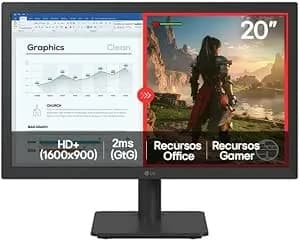Monitor Gamer LG 20" 20U401A-B - 75hz, 2ms, UHD, LED, TN HD+