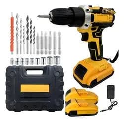 Parafusadeira Furadeira 2 Baterias Recarregáveis 48v Maleta Amarelo 48v 60hz