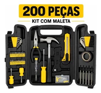 Kit Jogo De Ferramentas 200 Peças Profissional - Titanium Platina