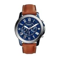Relógio Masculino Fossil Grant Cronógrafo Prata/Azul