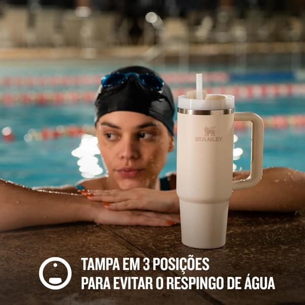 Stanley - Copo Quencher H2.0 FlowState 887ml - Copo de aço inoxidável com tampa, isolamento a vácuo, para água, chá gelado, café, smoothies e muito mais, Chili