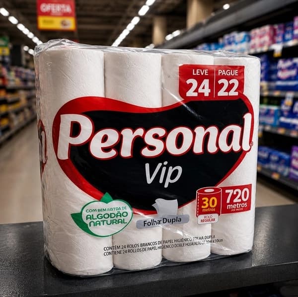 Personal Papel Higiênico Vip Folha Dupla, 16 Unidades Branco (Embalagem Pode Variar)