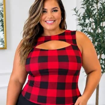 Blusa plus size feminina, blusa em suplex, blusa plus size veste 52, blusa feminina estampada, blusa xadrez feminina, bl