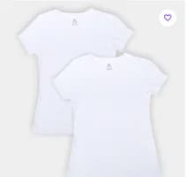 Kit Camisa Básica Hering Manga Curta Feminina 2 Peças Branco