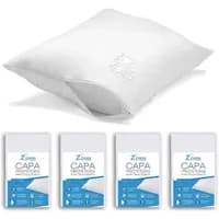 Kit 4 Capas Travesseiro Impermeável Branco 200 Fios
