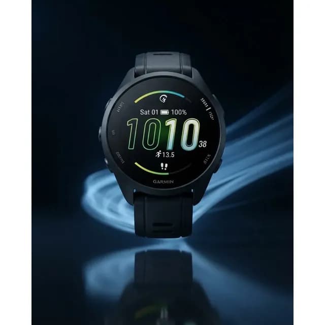 Relógio Garmin Forerunner 165 Smartwatch Gps Amoled 43mm Preto Lisa Cinza Ardósia