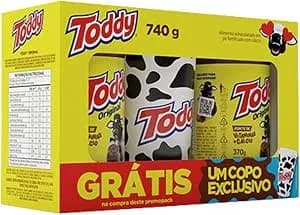 Kit 2 Achocolatados Pó Original Toddy 740g Copo Exclusivo