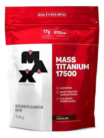 Hipercalórico 1,4kg Mass Titanium Max Titanium Chocolate Energia E Ganho Muscular