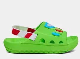 Sandalia Infantil Grendene Kids Babuche Gaspea Baby Masculina Verde Branco