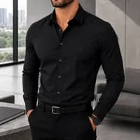 Camisa Slim Social Masculina Spandex