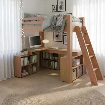 Cama Office Solteiro Adulto Com Escrivaninha Star Ee
