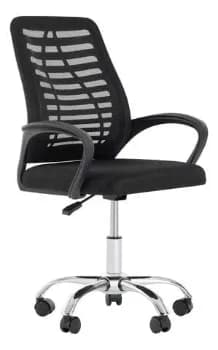Cadeira de Escritório Ergonômica Mesh Giratória Base Cromada com Regulagem Altura Home Office