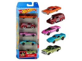 Pacote 5 Carros Sortidos, Hot Wheels, Mattel, Multicor