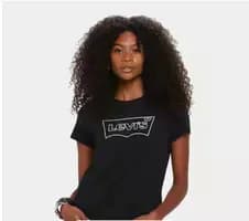 Camiseta Levis The Perfect Fit Feminina Branco Preto