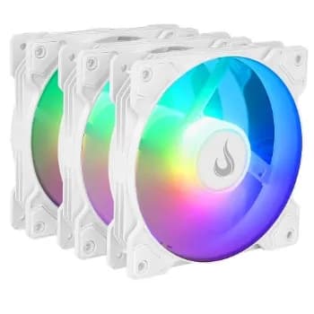 Kit Fan com 3 Unidades Rise Mode X, ARGB, 120mm, Branco