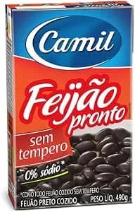 Feijao Pronto Preto Sem Tempero Camil Cx 490g