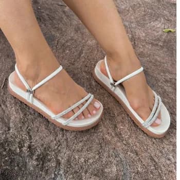 Papete Feminina de brilho Sandálias feminina elegante strass birken papetes feminina