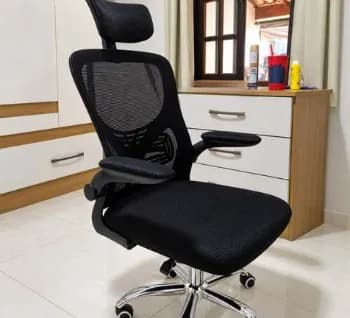 Cadeira Giratória Escritório Ergonômica Vegas Mesh Preto Tela Mesh