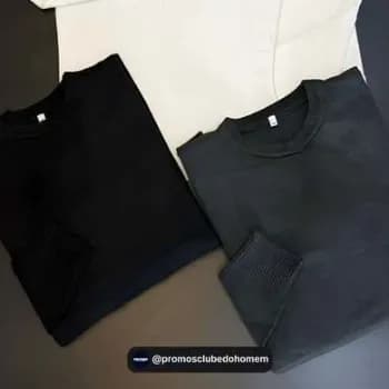 Kit 2 Moletom Careca Masculino Sem Estampa Lisa Básico
