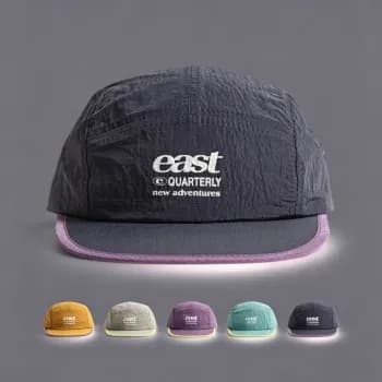Boné Five Panel Aba Curta Bordado Nylon Malha Corrida Ciclismo Praia Moda Verão Masculino Feminino Chapéu