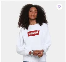 Moletom Levis Crewneck Fleece Feminino Branco