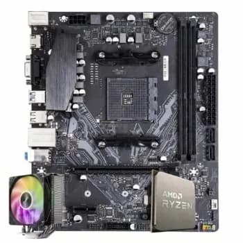 Kit Upgrade Ryzen 7 5700X + Placa Mãe Chipset B550 + Air Cooler