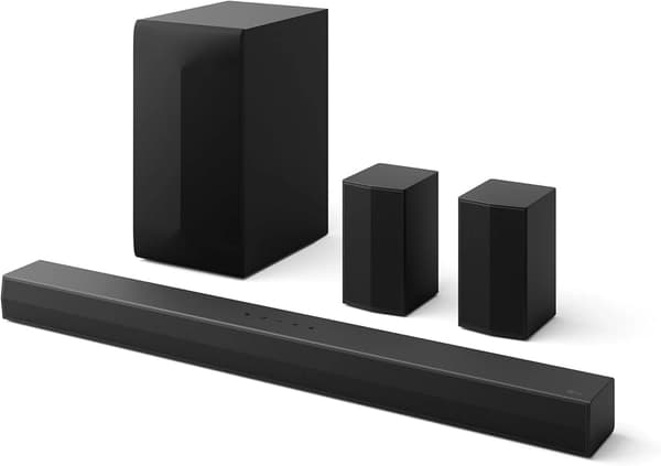 Home Theater Soundbar LG 440W RMS, 5.1 Canais, Bluetooth 5.3, Dolby Digital, Alto-Falantes Traseiros, AI Sound Pro, Wow Interface, Sem fios, Conexões Múltiplas - S60TR
