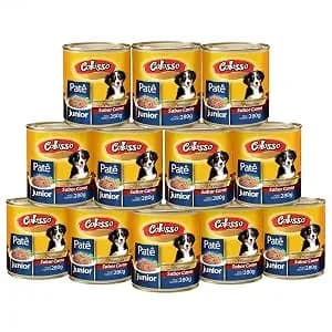 Kit 12 Unidades Patê Colosso Premium Cães Junior Sabor Carne, 280g