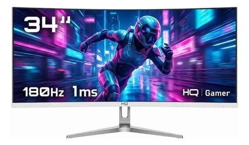 Monitor Gamer Hq 34 Branco Curvo Ultrawide Hqw34c180