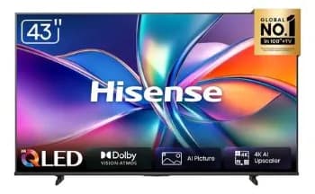 Smart TV Hisense HI-QLED 4K 43" Polegadas com Dolby Vision, Dolby Gaming e Compatibilidade Alexa- 43Q6QVV