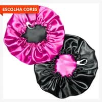 Touca de Cetim Dupla Face Ajustável + xuxinha