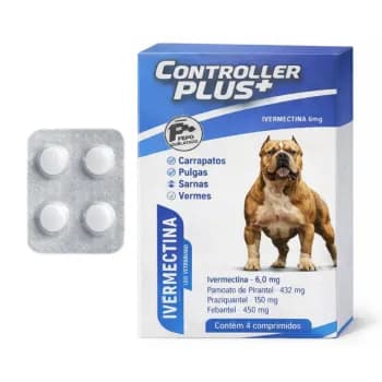 Ivermectina 6mg Vermífugo para Cães Cachorro 15kg a 30kg Antipulgas Carrapatos Vermes Sarna