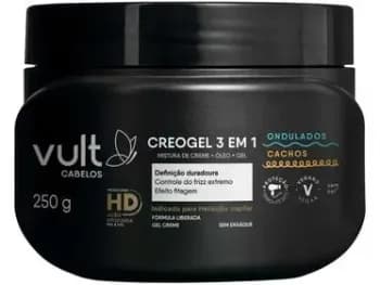 Creme Finalizador De Cabelo Vult Cabelos Creogel 3 Em 1 250g