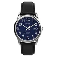 Relógio Masculino Timex Easy Reader Indiglo Preto/Prata - Leather Band