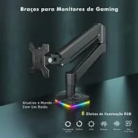 Suporte Articulado para monitor com Rgb, 2 entradas Usb-A, 1 entrada Usb-C