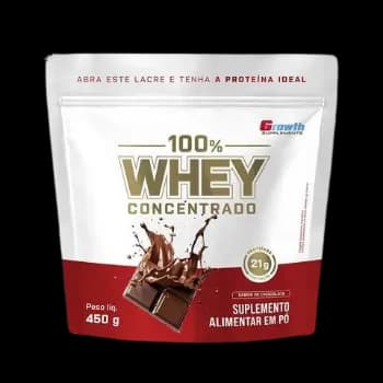 100% Whey Concentrado 450g Growth Supplements Chocolate