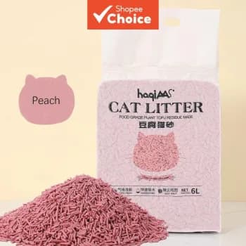 Areia de gato de tofu de grau alimentar 6L, baixa poeira, desodorizante, aglomeramento rápido, areia de gato de tofu