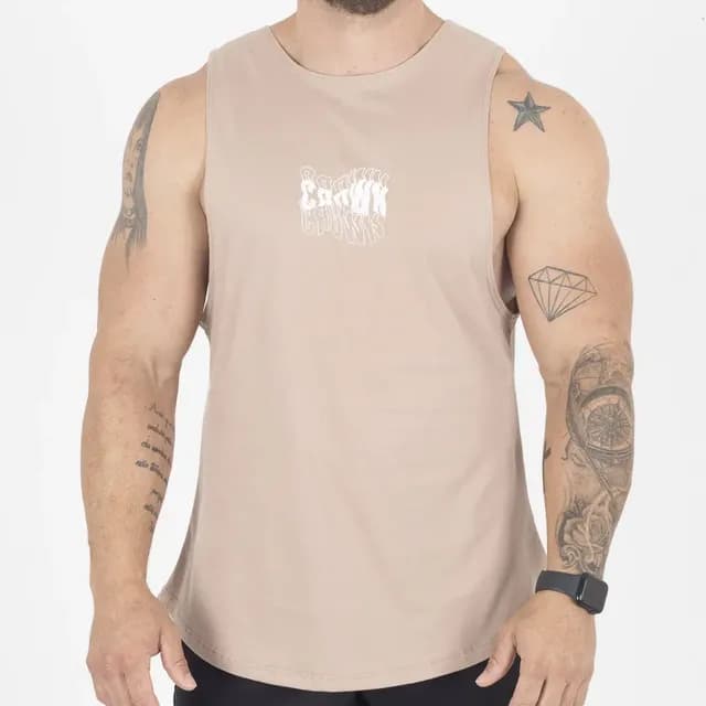 Regata Masculina Gym 100% Algodão Academia Treino