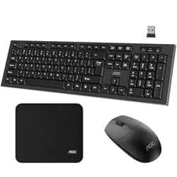 Combo de Teclado e Mouse sem Fio AOC KM210, Conexão Sem Fio 2,4 GHz